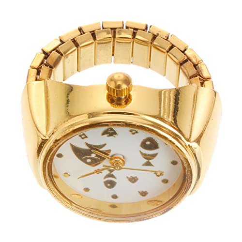 Yardenfun Kätzchen Muster Finger Uhr Ring für Frauen Tragbare Ringuhr Legierung und Schmuck Fingeruhr für Damen als Alltagsdekor von Yardenfun