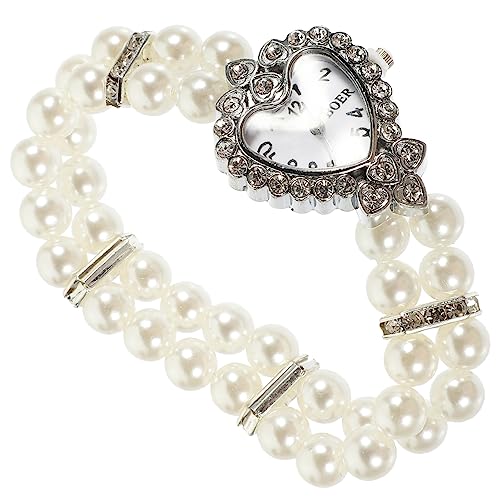 Yardenfun 1stück Damen Armbanduhr Mit Perlenarmband Quarz-Uhr Für Freizeit Und Partys Modisches Accessoire Für Frauen Klare Ziffern Für Einfache Zeitablesung von Yardenfun