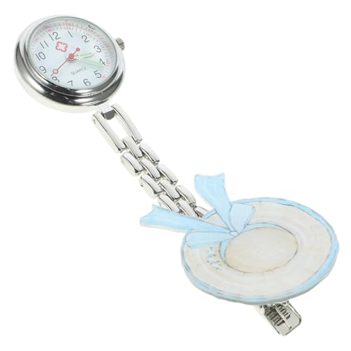 Yardenfun 1stk Schwesterntisch Schlüsselanhänger Uhr Anhänger Weihnachtskrankenschwester Uhr Abzeichen Uhr Taschenuhr Herz Krankenhauswache Stethoskop Uhr Herrenuhr Revers Uhr Clip-Uhr Quarz von Yardenfun