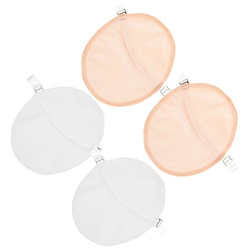 Yardenfun 2 Paare Atmungsaktive Achsel Schweißpads Tragbare Schweißblocker für Unterarme Selbstklebend für Herren und Damen mit Verstellbaren Schulterträgern Weiß Hautfarben von Yardenfun