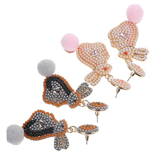 Yardenfun 2 Paare Bead Rabbit Ohrringe für Frauen Süße Karottenohrringe mit Dangle Design Ostergeschenke für Frauen von Yardenfun