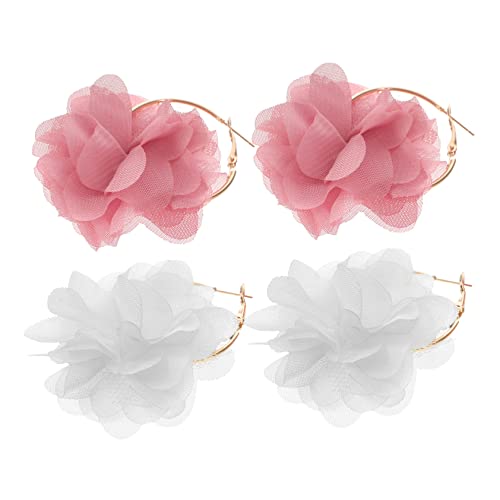 Yardenfun 2 Paar Blumenohrringe für Damen Hängeohrringe Trendige Ohrhänger mit Blumendekor Statement Ohrringe für Partys Ästhetische Schmuckstücke von Yardenfun