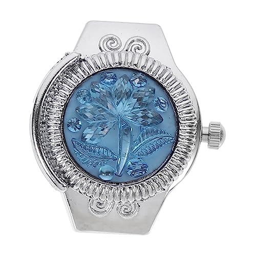 Yardenfun 2 STK Ringuhr Große Taschenuhr Binäre Uhr Ringe Für Mädchen Uhr Mit Rundem Ring Mann Beobachten Herren Digitaluhr Krankenschwester Taschenuhr Dekorative Uhr Blue Zinklegierung von Yardenfun