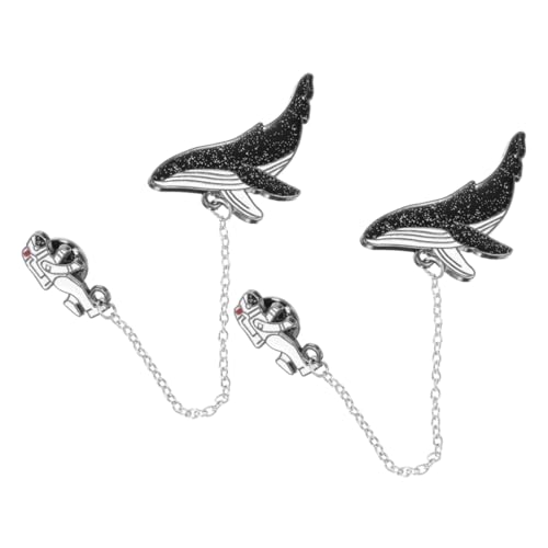 Yardenfun 2stücke Kragennadel Aus Legierung Brosche Mit Astronautenwal-design Anstecknadel Für Kleidung Schal Und Mantel Vielseitig Für Alltag Reisen Und Partys von Yardenfun