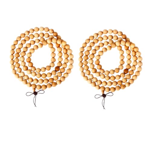 Yardenfun 2stücke Holzperlenkette Perlen Gebetsperlenarmband Armband Buddhismus Für Damen Herren Holzperlenkette Meditation Zählen von Yardenfun