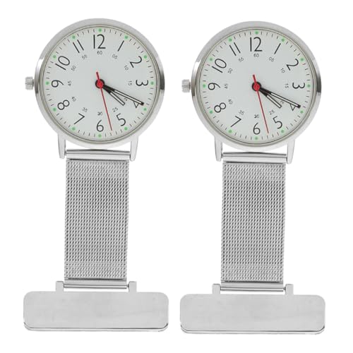 Yardenfun 2stücke Krankenschwesteruhren Clip Edelstahl Fob-Uhr Mit Minimalistischer Design Für Ärzte Und Pflegepersonal Praktische Taschenuhr Für Täglichen Gebrauch Und Zeitmessung von Yardenfun