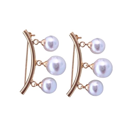 Yardenfun 2 Stück Broschen mit Perlen und Bogenform Kreative Modeschmuck nadeln aus Legierung Stilvolle Anstecknadeln für Kleid Stola Schal Damen Accessoire für Party Bankett Alltag von Yardenfun