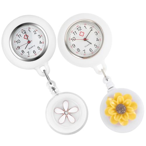 Yardenfun 2 Stück Einziehbare Taschenuhren Für Damen Multifunktions-Clip-Uhr Robustes Design von Yardenfun