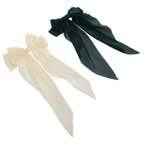 Yardenfun 2 Stück Große Haarklammern mit Elegantem Stoffschleifen design Langlebige und Bequeme Haarspangen für Damen Modisches Haarschmuck zubehör für Stilvolle Frisuren und Schnellen Look von Yardenfun