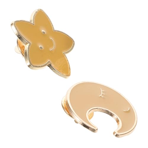 Yardenfun 2 Stück Japanische Mond Stern Broschen aus Robustem Zinklegierung Niedliche Emaille Anstecknadeln für Rucksäcke Jacken Vielseitiger Schmuck mit Bezauberndem Design von Yardenfun