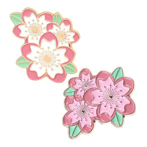 Yardenfun 2 Stück Japanische Stil Kirschblüten Broschen Leichte Stabile Anstecknadeln für Damen Farbintensive Sichere Befestigung Modische Blüten Pins für Kleidung und Accessoires von Yardenfun