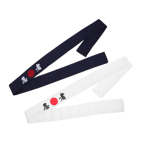 Yardenfun 2 Stück Japanisches Stirnband Wiederverwendbar Schweißabsorbierend Atmungsaktiv Unisex für Karate Sushi kochkostüm und Sport Komfortabel und Leicht zu Tragen von Yardenfun