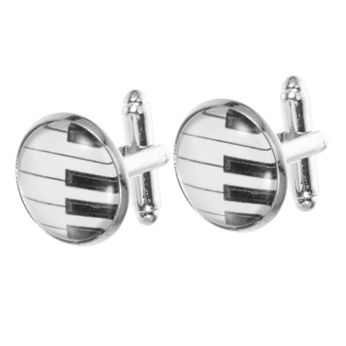 Yardenfun 2 Stück Kreative Manschettenknöpfe für Herren im Klavierdesign Cufflinks für Anzüge für Hochzeiten Formelle Anlässe von Yardenfun