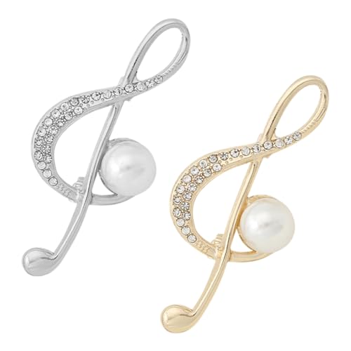 Yardenfun 2stücke Teiliges Musiknoten Brosche Stilvolle Anstecknadeln Für Damen Glänzende Dekoration Für Kleidung Taschen Und Hüte Kreatives Accessoire Für Musikliebhaber Und von Yardenfun