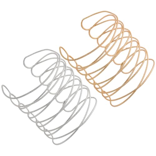Yardenfun 2 Stück Offenes Armreif Bangle Verstellbare Manschette Eleganter Hollow Armlet für Damen für Partys Besondere Anlässe von Yardenfun