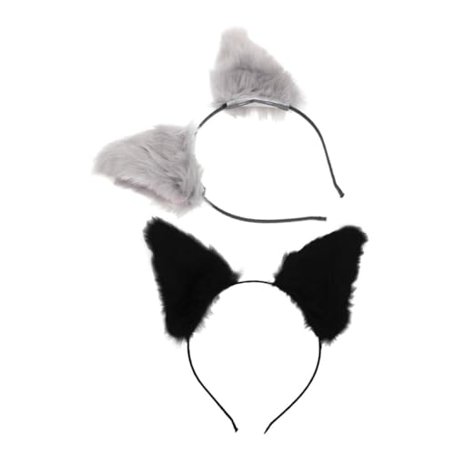 Yardenfun 2stücke Katzenohren Haarreif Flauschiger Kopfschmuck Für Halloween Cosplay Party Verstellbarer Haarschmuck Für Und Mädchen Niedliches Und Spielerisches Accessoire von Yardenfun