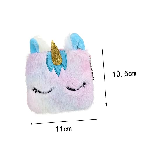 Yardenfun 2stücke Einhorn Handtasche Mit Reißverschluss Münztasche Aus Plüschmaterial Kleine Geldbörse Für Stifte Karten Schlüssel Münzen Bargeld Tickets Und Radiergummis Als Federmäppchen o von Yardenfun