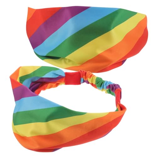 Yardenfun 2 Stück Regenbogen Sport Stirnband für Männer und Frauen Elastisches Schweißableitendes Haarband Lgbt Pride Zubehör Atmungsaktives Fitness Stirnband für Yoga und Sport von Yardenfun