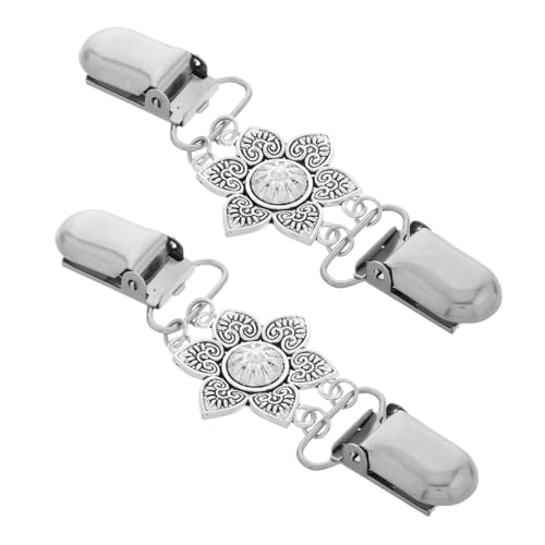 Yardenfun 2 Stück Retro Damen Schal und Cardigan Clips aus Robustem Zinklegierung Vintage Blüten Design Zuverlässiger Kragenhalter für Pullover Strickjacken und Schals von Yardenfun