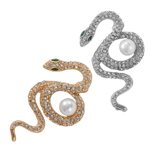 Yardenfun 2 Stück Schlangen Broschen mit Funkelnden Strasssteinen Modische Anstecknadeln für Damen Vielseitiges Schmuckaccessoire für Kleidung Blusen und Jacken Symbolträchtig und Stilvoll von Yardenfun