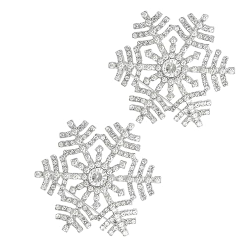 Yardenfun 2 Stück Schneeflocken broschen mit Funkelnden Strasssteinen Modische Anstecknadeln aus Hochwertiger Legierung Vielseitig Einsetzbar als Schal Sicherheitsnadeln Festliche von Yardenfun