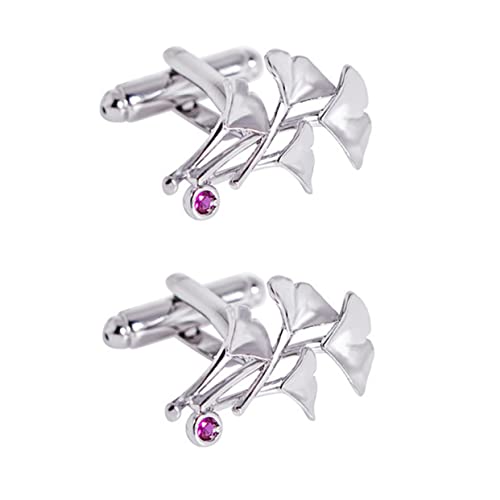 Yardenfun 2stücke Metall Manschettenknöpfe Mit Blattmuster Herren Manschettenknöpfe Für Mäntel Anzüge Legierung Leicht Und Tragbar von Yardenfun