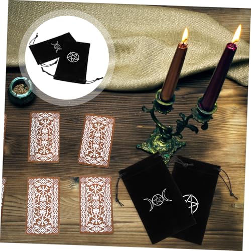 Yardenfun 2 Stück Tarot Karten Aufbewahrungsbeutel aus Weichem Stoff mit Zugband Kompakte Tarot Karten Tasche für Tarotkarten Leicht Tragbar für Anfänger und Schmuckaufbewahrung von Yardenfun