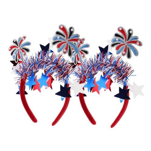 Yardenfun 2 Stück Teiliges American Flag Stirnband mit Sternenmuster Patriotisches Haaraccessoire Rot Weiß Blau für Frauen und Mädchen Bequemes Langlebiges Of July Party Highlight von Yardenfun