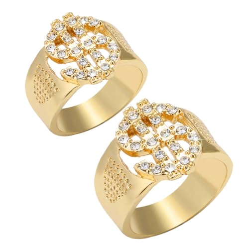 Yardenfun 2stücke Herrenringe Hip-hop Fingerringe Dekorative Fingerdekorationen Aus Hochwertigem Material Für Männer Stylishes Aussehen von Yardenfun