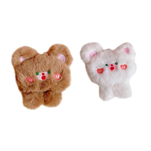 Yardenfun 2 Stück Teiliges Plüschbär Broschen Weiche Tierbroschen für Kleidung Rucksack Taschen Modische Anstecknadeln Niedliche Dekoration für Hüte Pullover DIY Bastelarbeiten von Yardenfun