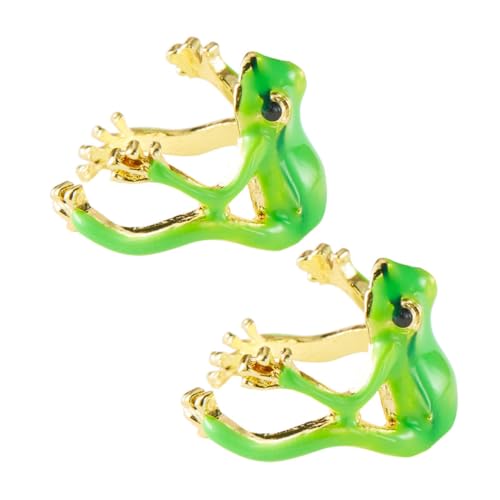 Yardenfun 2 Stück Verstellbarer Froschring Set Damen Offener Tier Schmuck Niedlich Einzigartig Komfortabel Für Alltag Party Date von Yardenfun