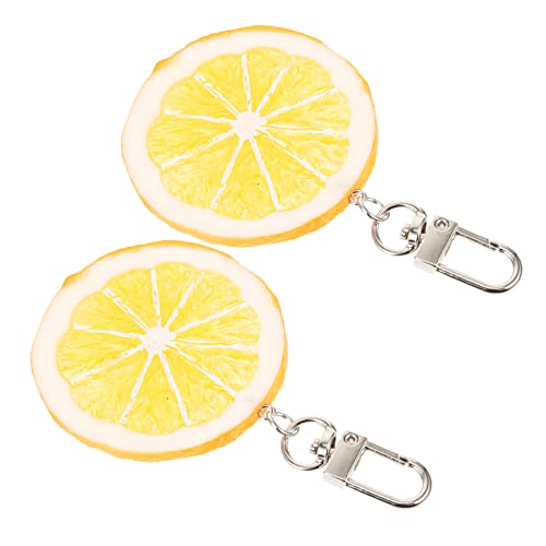 Yardenfun 2 Stück Zitronen Schlüsselanhänger Zarter Schlüsselanhänger Festliches Tragbarer Schlüsselanhänger Rucksack Fruchtform Anhänger Tasche Hängeanhänger von Yardenfun