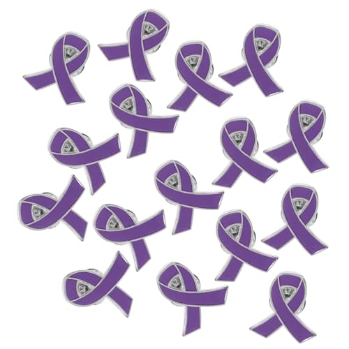 Yardenfun 20 Stück Awareness Broschen Emaille Violette Schleifen Anstecknadeln Langlebige Pins für Kleidung Rucksäcke Schmuck Geeignet für Frauen und Mädchen von Yardenfun