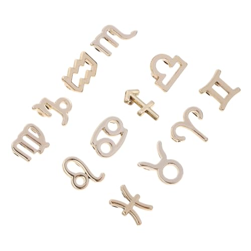 Yardenfun 24 Stück Teiliges DIY Tierkreiszeichen Anhänger Filigrane Charms für Schmuckherstellung Kreative Goldene Tierkreiszeichen Motive Vielseitig für Armbänder Schlüsselanhänger von Yardenfun