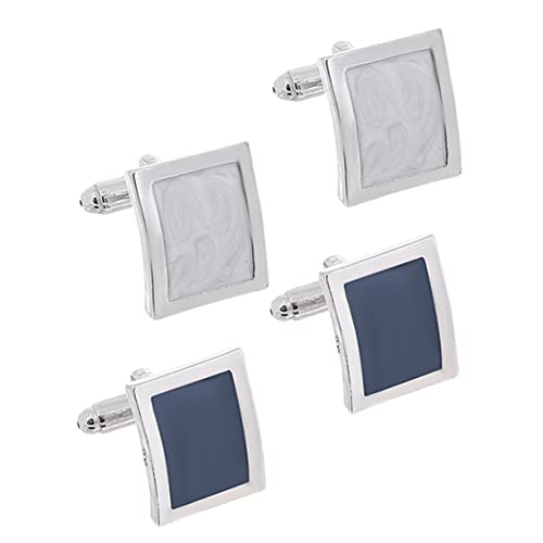 Yardenfun 2Paare Herren Manschettenknöpfe Stilvolle Anzug Manschettenknöpfe Langlebige Legierungs Knöpfe für Hochzeiten Business Anlässe Modisches Accessoire von Yardenfun