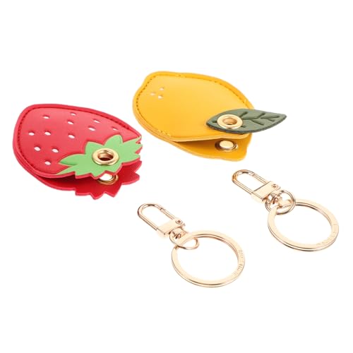 Yardenfun 2St Lederetui für Zugangskarte Kawaii-Anhänger Zugangskartenhülle Münze Schlüsselanhänger kuschelig Schmücken Eingangsschutzabdeckungen Cartoon hängende Dekoration von Yardenfun