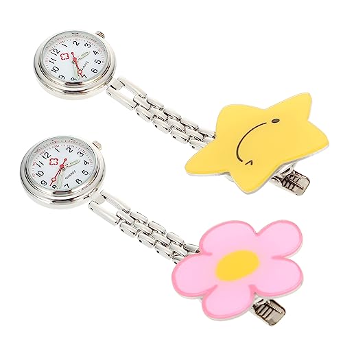 Yardenfun 2stücke Clip Uhren Für Ärzte Und Pflegekräfte Nachtlichter Für Taschenuhren Cartoon-Design Praktische Ansteckuhren Für Einsatz Im Gesundheitswesen von Yardenfun