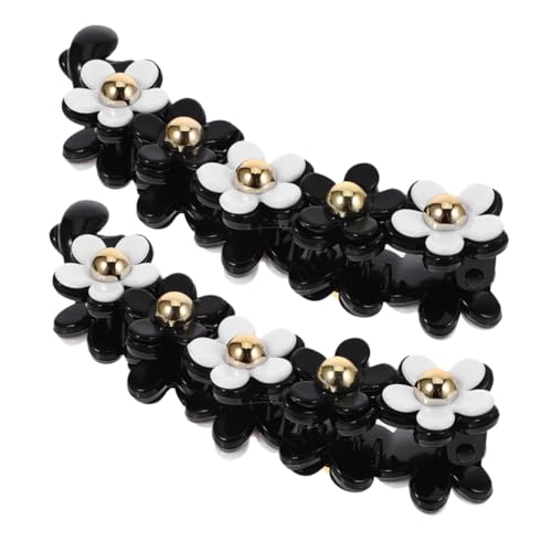 Yardenfun 2 Stück Bananen Haarspangen für Frauen Vintage Blumenmuster Robuste Haarclips für Dickes Haar Haarschmuck für Pferdeschwanz Haar Accessoires von Yardenfun