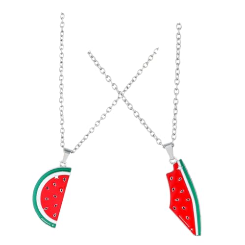 Yardenfun 2stücke Wassermelonen-anhänger Halskette Für Damen Mit Kettenverlängerung Zierkette Aus Melonenkette Zum Sommertragenstatementkette Für Mädchen von Yardenfun
