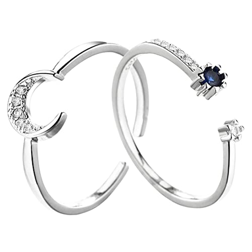 Yardenfun 2Stücke Einstellbare Offene Ringe für Stilvolle Personalisierte Fingerringe Weißgold mit Funkelndem Mondmotiv für Besondere Anlässe Yardenfun 2Stücke Einstellbare Offene Ringe für Stilvolle Personalisierte Fingerringe Weißgold mit Funkelndem Mondmotiv für Besondere Anlässe von Yardenfun