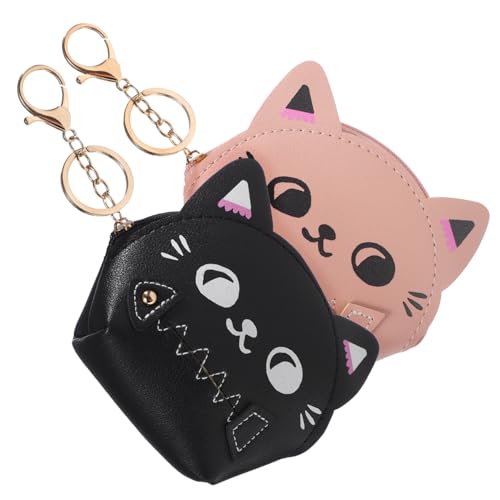 Yardenfun Kätzchen Geldbörse Schlüssel Tasche 2 Stücke Süßes Münztäschchen PU Material Kompakt Tragbar für Damen Mädchen Yardenfun Kätzchen Geldbörse Schlüssel Tasche 2 Stücke Süßes Münztäschchen PU Material Kompakt Tragbar für Damen Mädchen von Yardenfun