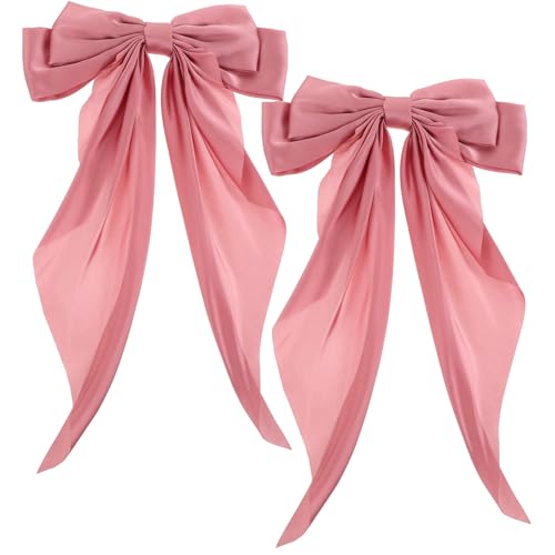 Yardenfun 2stücke Haarspangenschleife Mit Langer Schleife Krokodilklemme Mit Schleife Haarnadel Für Frauen Und Mädchen Weicher Sicherer Haltbarkeit von Yardenfun