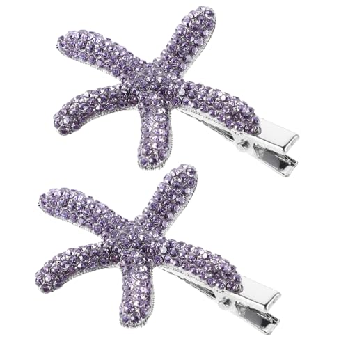Yardenfun 2stücke Seestern-haarspangen Mit Strass Flache Haarnadeln Meeresmotiv Haaraccessoires Für Damen Party Hochzeit Zubehör von Yardenfun