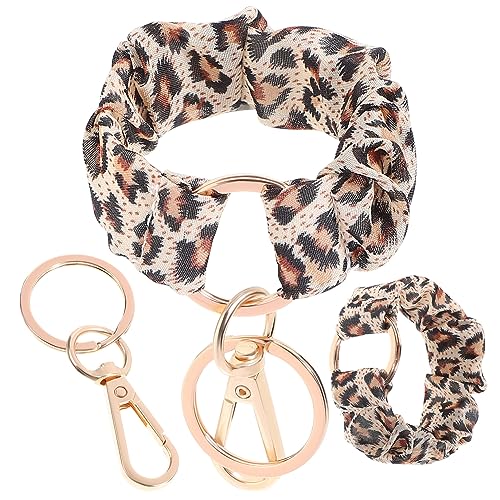 Yardenfun Leopardenmuster Haarband Armband für Damen Dehnbares Haargummi Schlüsselanhänger Modisches Accessoire für Einkaufen Joggen und Alltag von Yardenfun