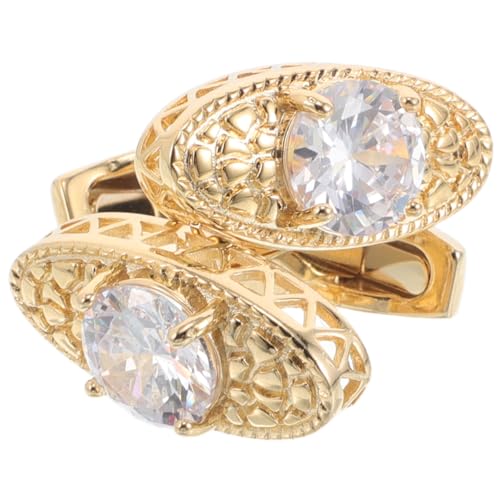 Yardenfun 2stücke Metall Manschettenknöpfe Mit Zirkonia Für Hemden Herren Elegantes Französisches Design Funkelnder Kleidungsschmuck Für Business-events von Yardenfun