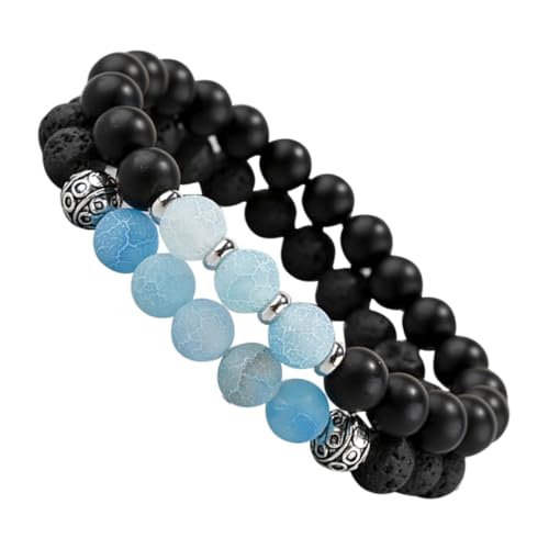 Yardenfun 2stücke Naturstein Armbänder Valentinstag Beziehungs Armband Damen Herren Schmuck von Yardenfun