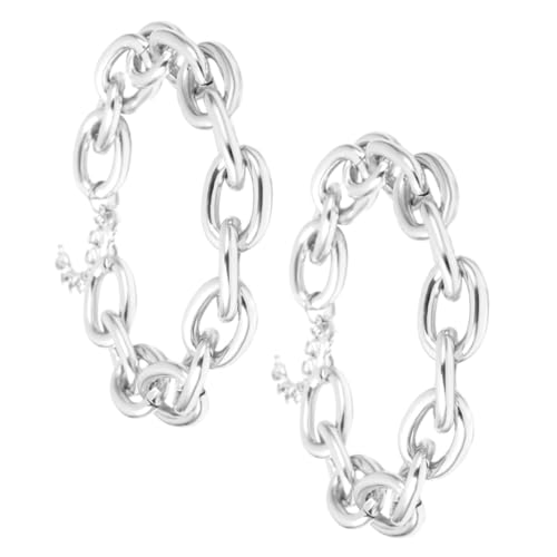 Yardenfun Klobige Gliederkette für Damen Vintage Punk Halskette Metall Verstellbar 2 Stück Geometrisches Design für Hip Hop Outfits von Yardenfun