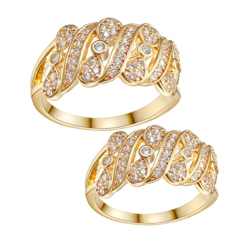 Yardenfun 2stücke Glitzer-fingerringe Für Damen Dekorative Bow-style Ringe Party-dekoringe Aus Kupfer Eleganter Ringschmuck Für Mädchen Und Frauen Vielseitig Für Alltag Und von Yardenfun