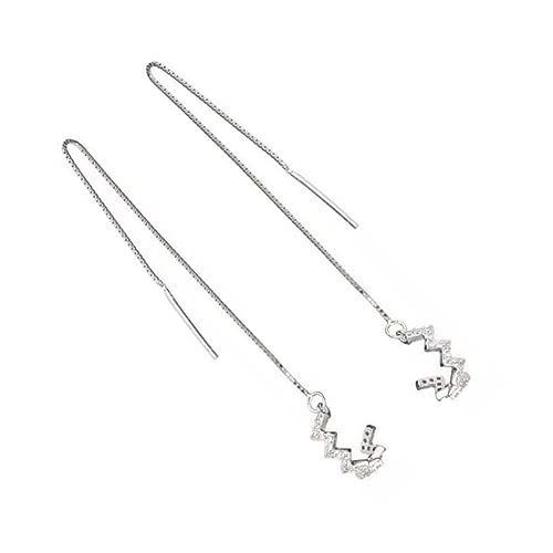 Yardenfun 2Stücke Sterling Silber Ohrmanschette mit Baumelkette Ohrhänger für Damen Modischer Schmuck für Besondere Anlässe Langlebig Rostfrei Perfektes von Yardenfun