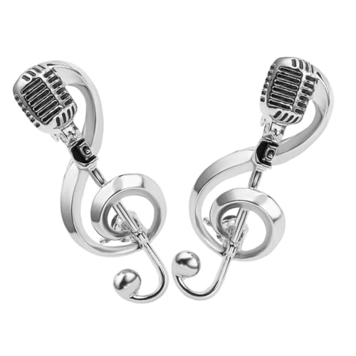Yardenfun 2stücke Musiknoten-mikrofon-brosche Anstecknadel Aus Robustem Legierungsmaterial Dekoratives Accessoire Für Kleidung Und Schals Unikale Garderoben-ergänzung von Yardenfun